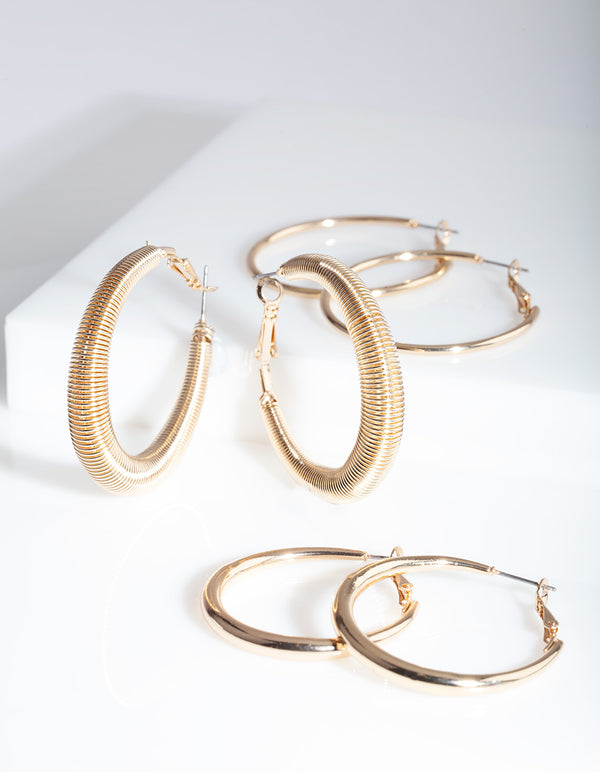 Gold Spiral Hoop Pack