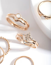 Gold Diamante Textured Ring Pack - link has visual effect only