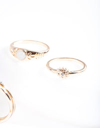 Gold Diamante Textured Ring Pack - link has visual effect only