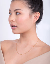 Gold Plated Sterling Silver Box Chain Necklace - link has visual effect only