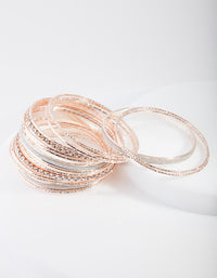 Rose Gold Diamante Glitter Bangle 20-Pack - link has visual effect only