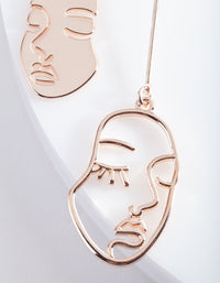 Rose Gold Mismatch Face Earrings - link has visual effect only