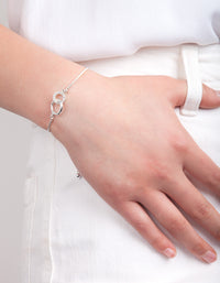 Silver Diamante Linked Bracelet - link has visual effect only