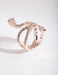 Rose Gold Diamante Snake Ring - link has visual effect only