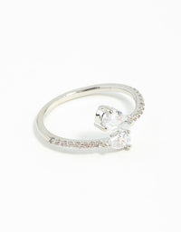 Silver Cubic Zirconia Open Ring - link has visual effect only