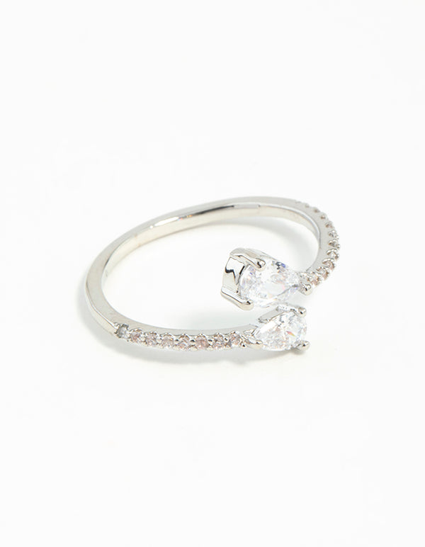 Silver Cubic Zirconia Open Ring