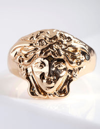 Gold Medusa Signet Ring - link has visual effect only