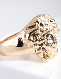 Gold Medusa Signet Ring - link has visual effect only