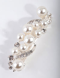 Silver Pearl Crystal Hair Clip - link has visual effect only