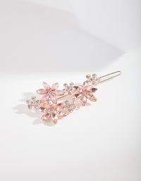 Rose Gold Crystal Flower Multi Clip - link has visual effect only