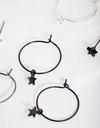 Black Silver Star Earring Pack - link has visual effect only