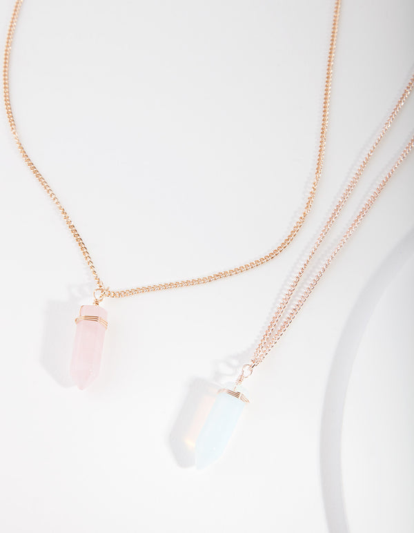 Mixed Metal Rose Gold Shard Necklace Gift Box