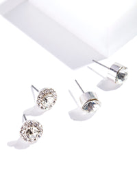 Silver Statement Diamante Stud Earring Pack - link has visual effect only