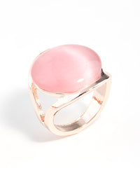 Rose Gold Large Cateye Round Ring - link has visual effect only