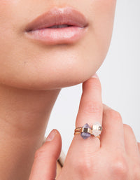 Semi-Precious Mini Shard Ring Stack - link has visual effect only