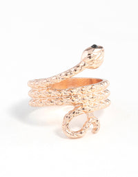 Rose Gold Etched Snake Ring - link has visual effect only