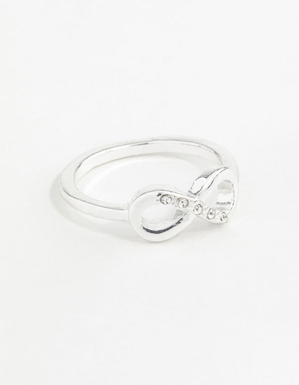 Silver Diamante Infinity Ring