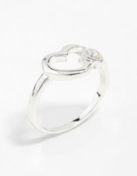 Silver Double Heart Ring - link has visual effect only