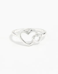 Silver Double Heart Ring - link has visual effect only