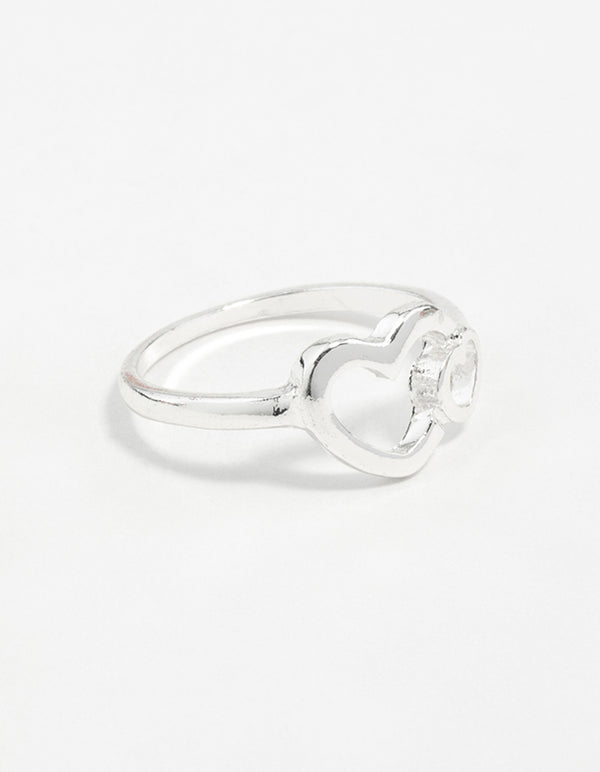 Silver Double Heart Ring