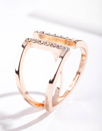 Rose Gold Open Diamante Ring - link has visual effect only