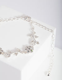 Silver Diamante Flower Bracelet - link has visual effect only