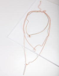 Rose Gold Diamante & Stick Layer Choker - link has visual effect only