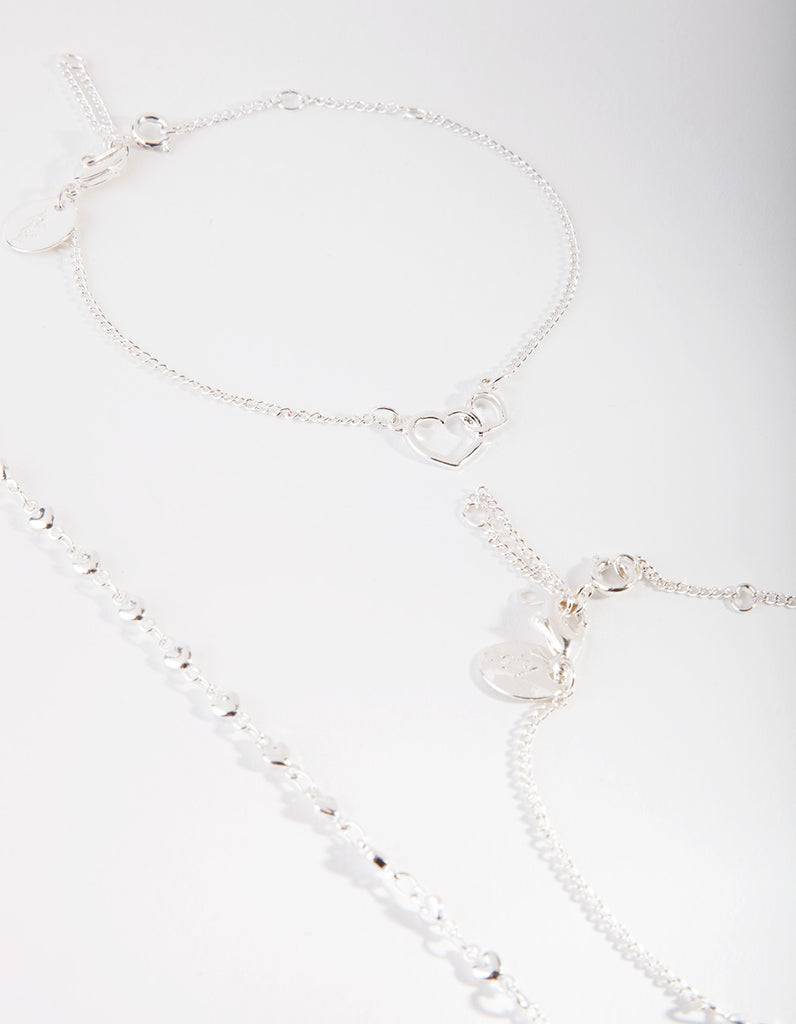 Silver Love U2 The Moon Anklet Bracelet Pack