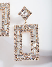 Small Square Diamante Drop Earrings - link has visual effect only