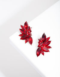 Red Gem Statement Stud Earrings - link has visual effect only