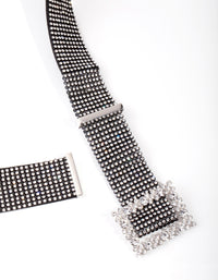 Black Mesh Diamante Belt - link has visual effect only