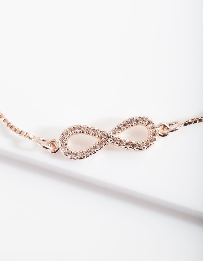 Rose Gold Infinity Diamante Bracelet