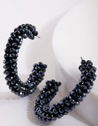 Navy Beaded Hoop - link has visual effect only