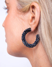 Navy Beaded Hoop - link has visual effect only