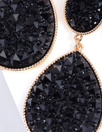 Black Embellished Teardrop Earrings - link has visual effect only