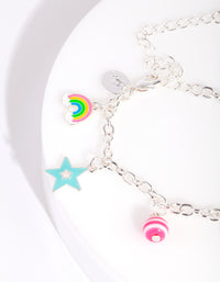 Kids Silver Rainbow Charm Bracelet - link has visual effect only