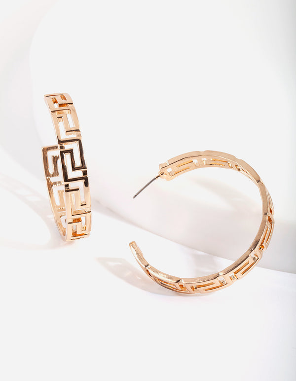 Gold Grecian Hoop Earrings