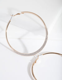 Large Gold Glitter Edge Hoop Earrings - link has visual effect only