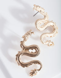 Mini Gold Spiked Dragon Earrings - link has visual effect only