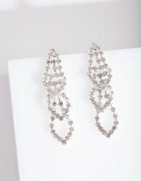 Mini Silver Gradual Loop Cup Chain Earrings - link has visual effect only