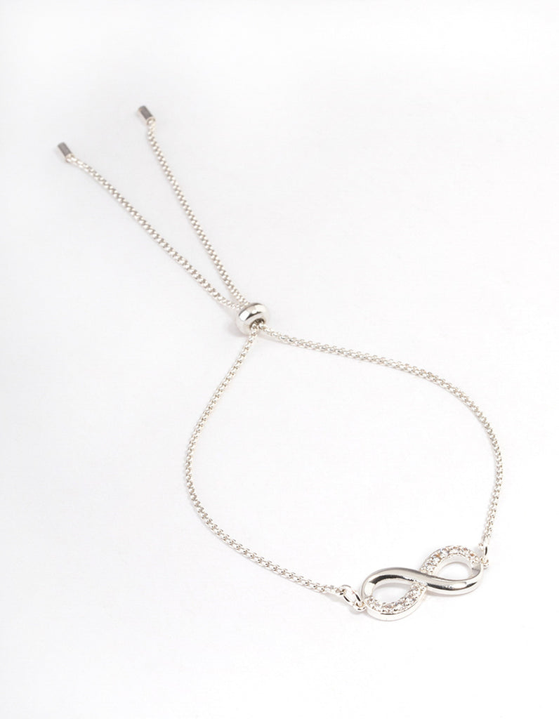Silver Diamante Infinity Toggle Bracelet