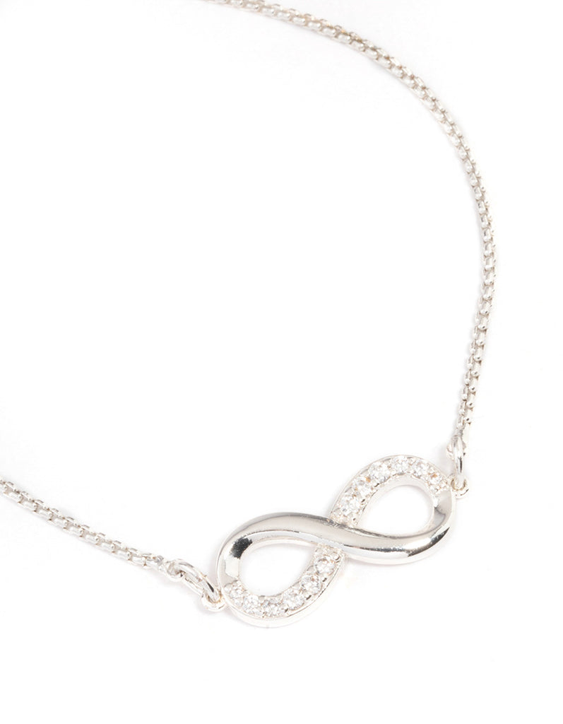 Silver Diamante Infinity Toggle Bracelet