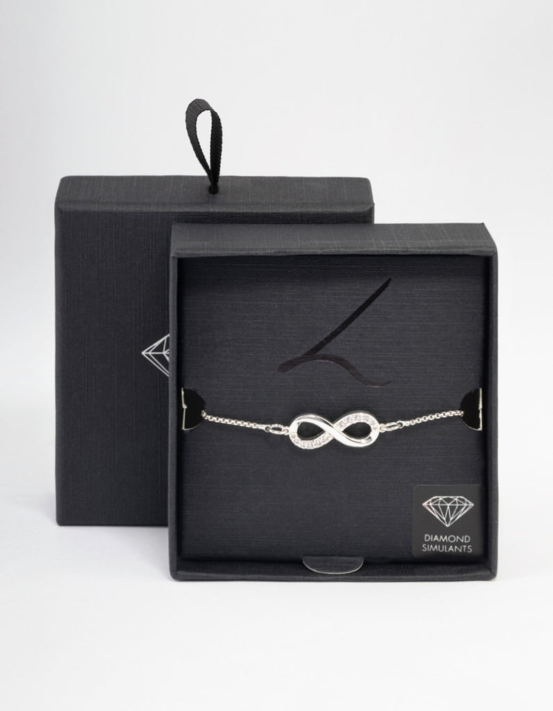 Silver Diamante Infinity Toggle Bracelet