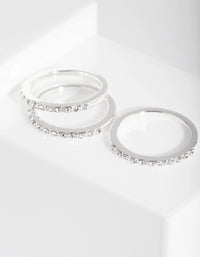 Silver Diamond Simulant Thin Ring Set - link has visual effect only