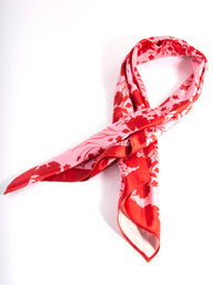 Red & Blush Floral Fabric Bandana Hair Scarf - link has visual effect only