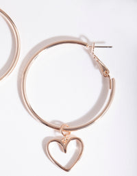 Rose Gold Cut Out Heart Hoop Earrings - link has visual effect only