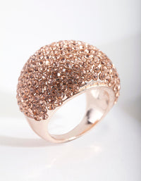 Rose Gold Giant Pave Dome Ring - link has visual effect only