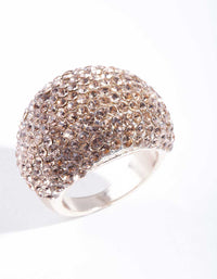 Rose Gold Giant Pave Dome Ring - link has visual effect only