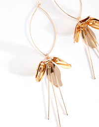 Gold Metal Flower Drop Earrings - link has visual effect only