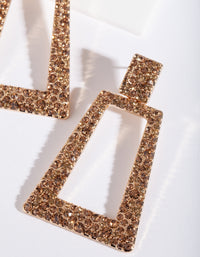 Gold Diamante Trapeze Earrings - link has visual effect only